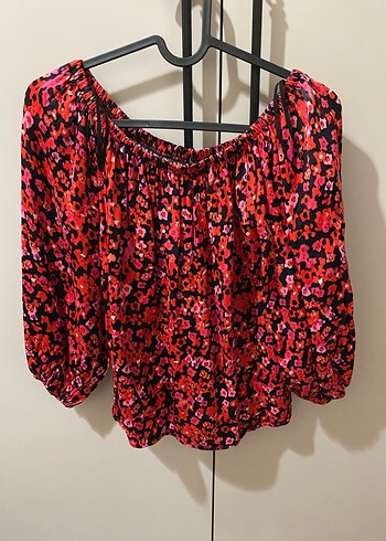 Kırmızı Desenli Bluz, yeni etiketli ürün - Görsel 8