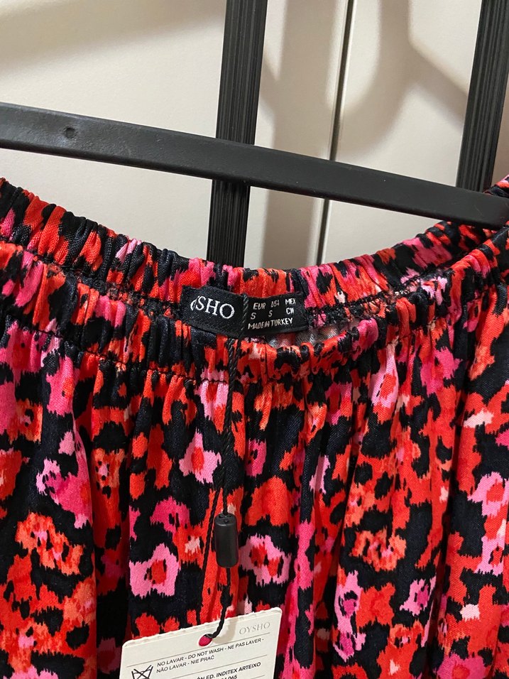 Kırmızı Desenli Bluz, yeni etiketli ürün - Görsel 5