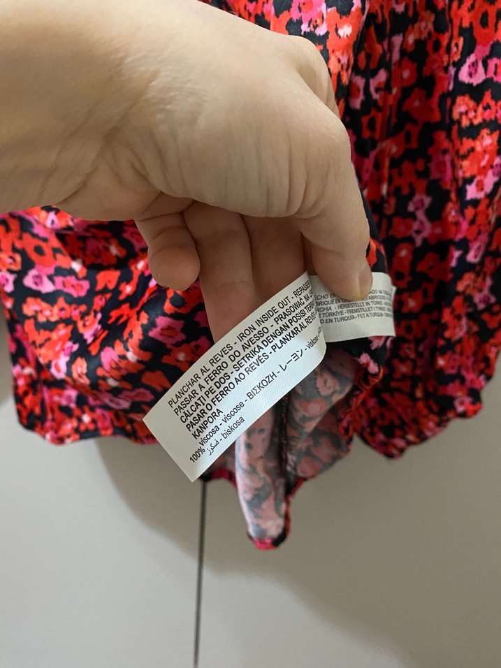 Kırmızı Desenli Bluz, yeni etiketli ürün - Görsel 3