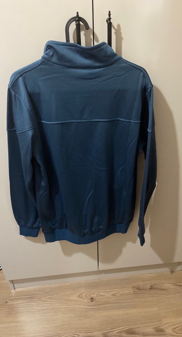 Erkek Lacivert Yüksek Yakalı Fermuarlı Sweatshirt - Görsel 3