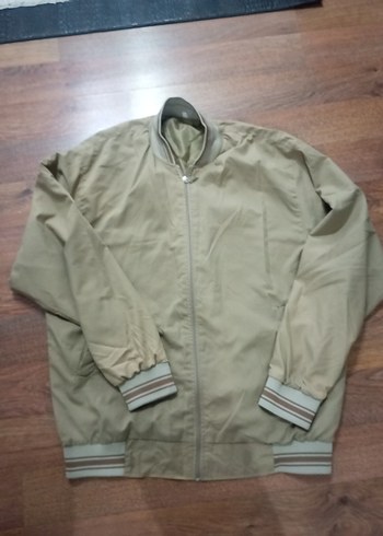 #Bej #Erkek Spor Fermuarlı #Ceket #yağmurluk - Görsel 2