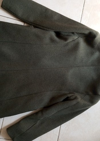 Kadın Haki Midi Fermuarlı kaşe Kaban - Görsel 6