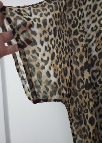 #Leopar Desenli Kahverengi pareo - Görsel 4