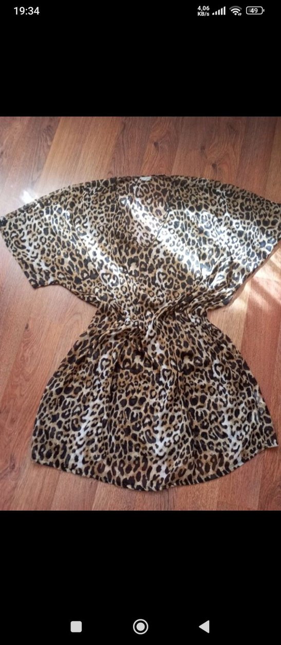 #Leopar Desenli Kahverengi pareo - Görsel 5