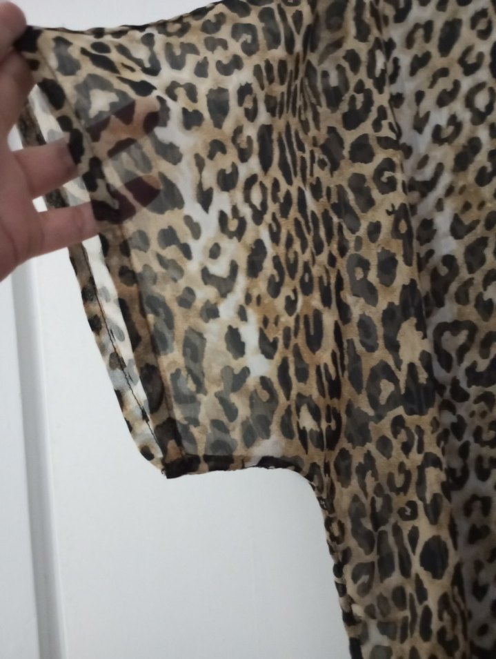 #Leopar Desenli Kahverengi pareo - Görsel 4