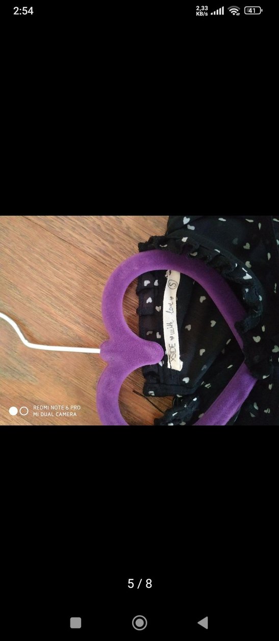 Puantiye Desenli Siyah İpek Bluz - Görsel 5