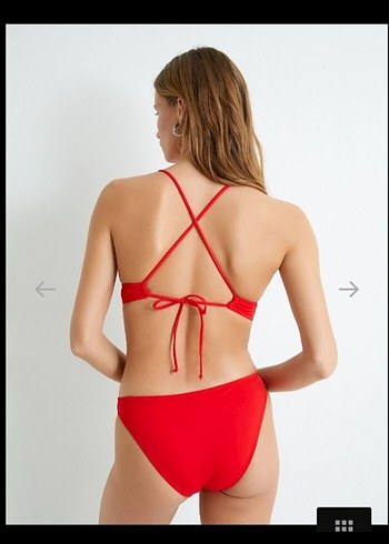 Kırmızı İnce Askılı Bikini
