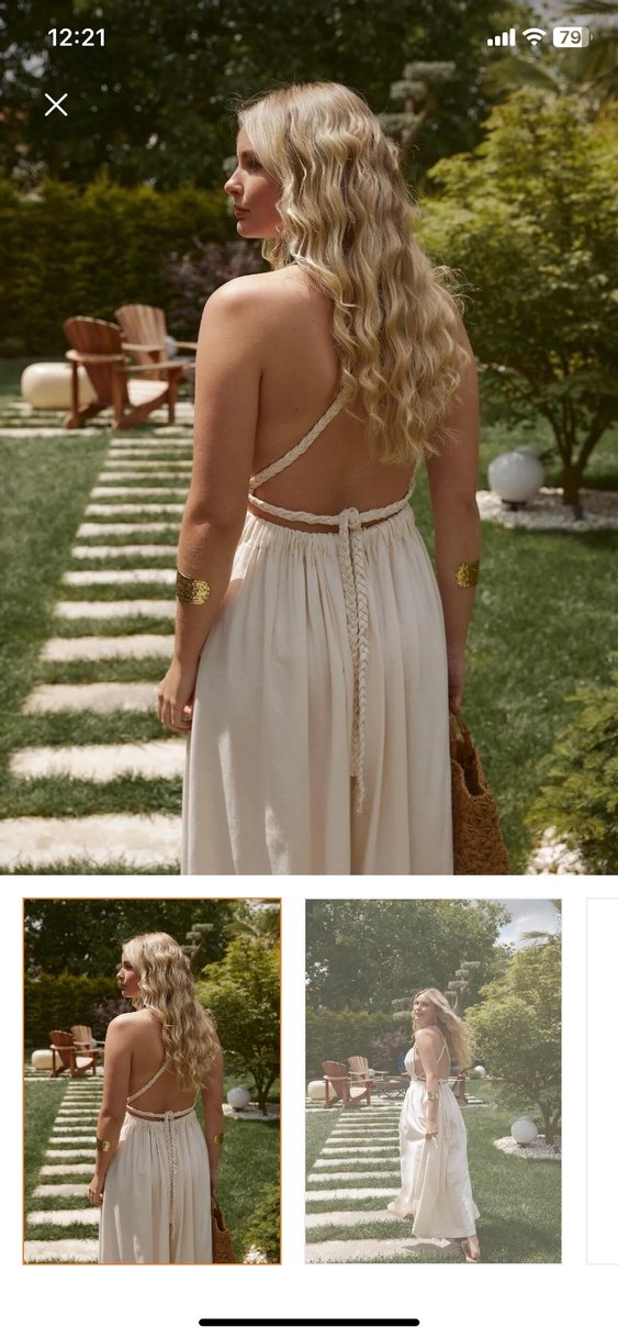 Beyaz Bohem Uzun elbise mısır piramit - Görsel 2