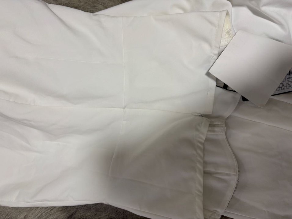 Taşlı Straplez Beyaz Uzun elbise - Görsel 2