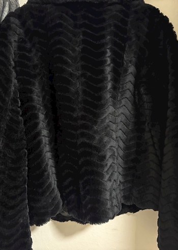 Kadın Siyah Kürk Detaylı Midi Ceket - Görsel 5