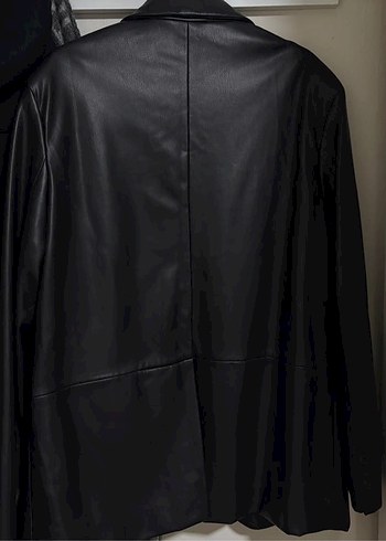 Bershka deri blazer ceket - Görsel 4