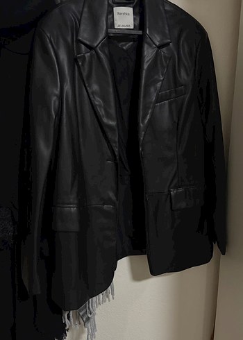 Bershka deri blazer ceket - Görsel 2