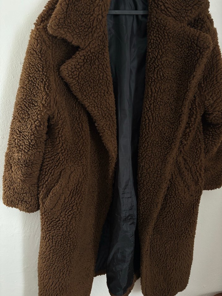 Kahverengi Peluş  Kadın Kaban - Görsel 2