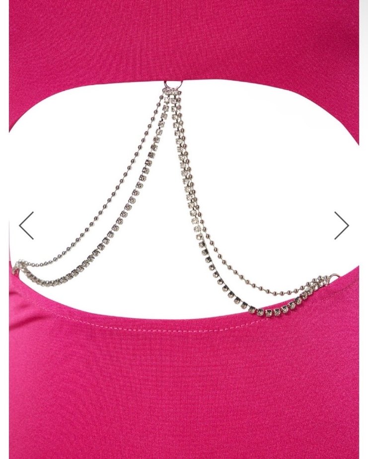 Zincir Detaylı Parlak Pembe Kadın Body ZEYNEP TOSUN - Görsel 2