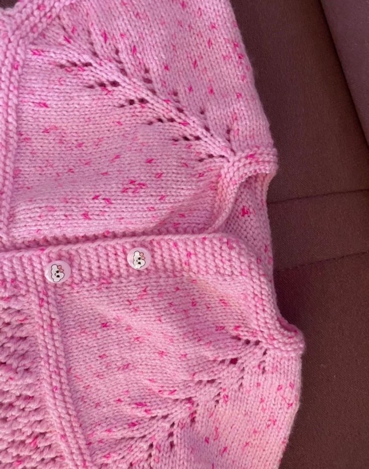 Kız Çocuk Pembe Örgü Kolsuz Hırka - Görsel 2