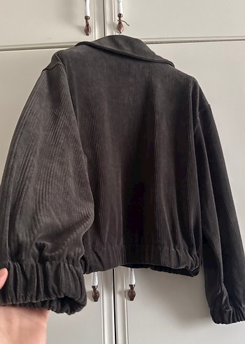 Kadife Fermuarlı Salaş Ceket - Görsel 4