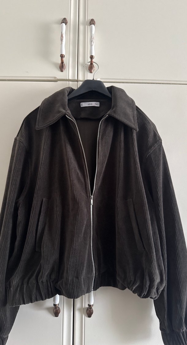 Kadife Fermuarlı Salaş Ceket - Görsel 3