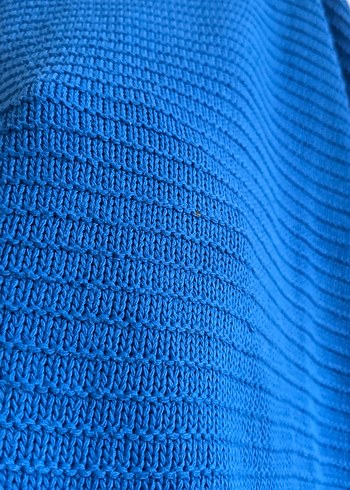 Mavi Örgü Kadın Kazak - Görsel 3