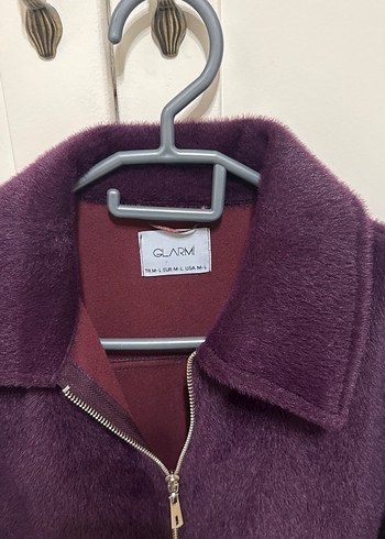 Patlıcan moru kürk ceket - Görsel 2