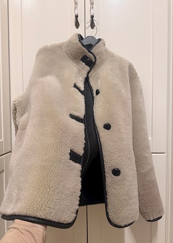 Mango Bej Kısa Kürk Görünümlü Kadın Ceket - Görsel 3