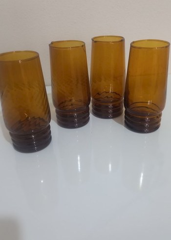 Koyu Bej Renkli 4'lü Cam Bardak Seti - Görsel 2