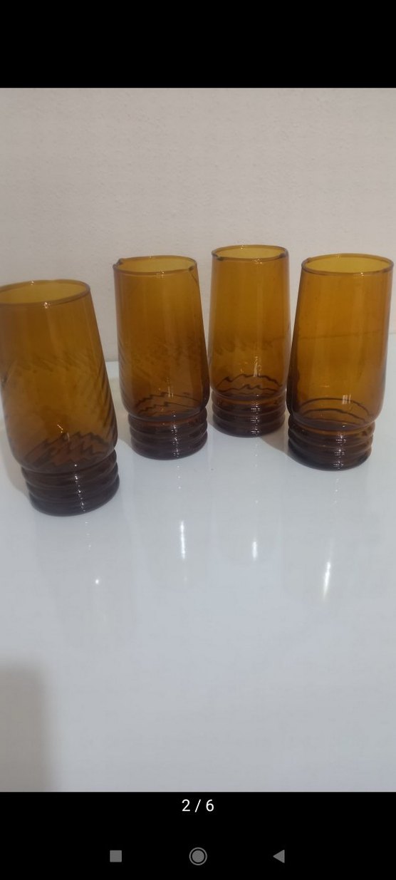 Koyu Bej Renkli 4'lü Cam Bardak Seti - Görsel 2