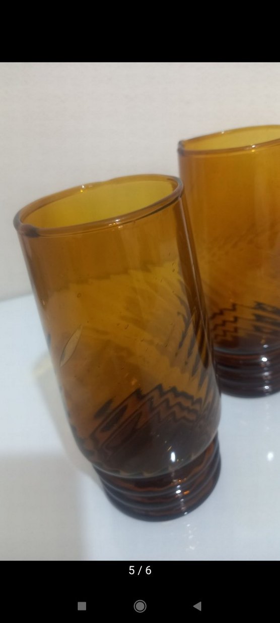 Koyu Bej Renkli 4'lü Cam Bardak Seti - Görsel 5