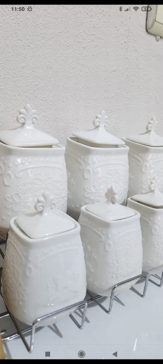 Beyaz Seramik 7 Parça Mutfak Baharatlık Seti - Görsel 2