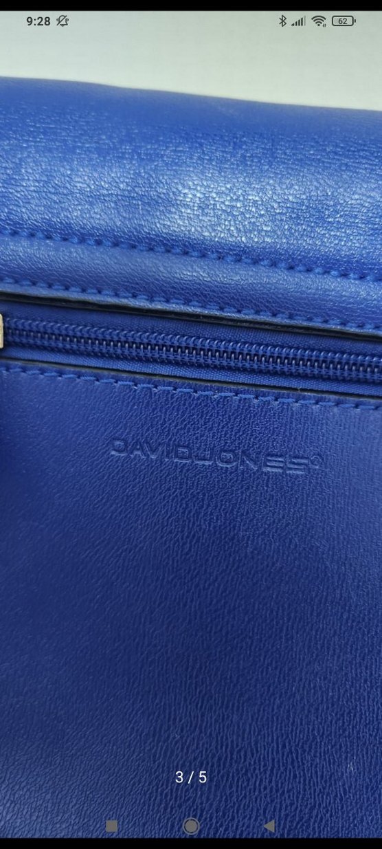 Mavi Deri Kadın Çanta - Görsel 3