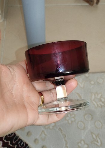 Bordo Koyu Renkli Cam kase - Görsel 6