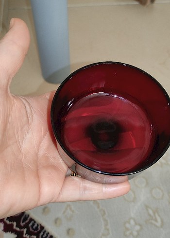 Bordo Koyu Renkli Cam kase - Görsel 7