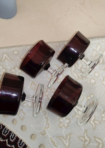 Bordo Koyu Renkli Cam kase - Görsel 2