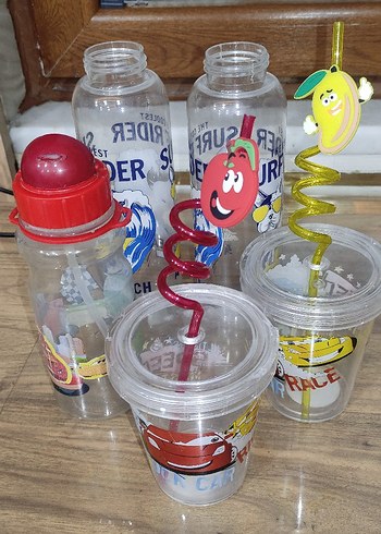 Renkli Çocuk Sulukları ve Pipetli Bardaklar - Görsel 2