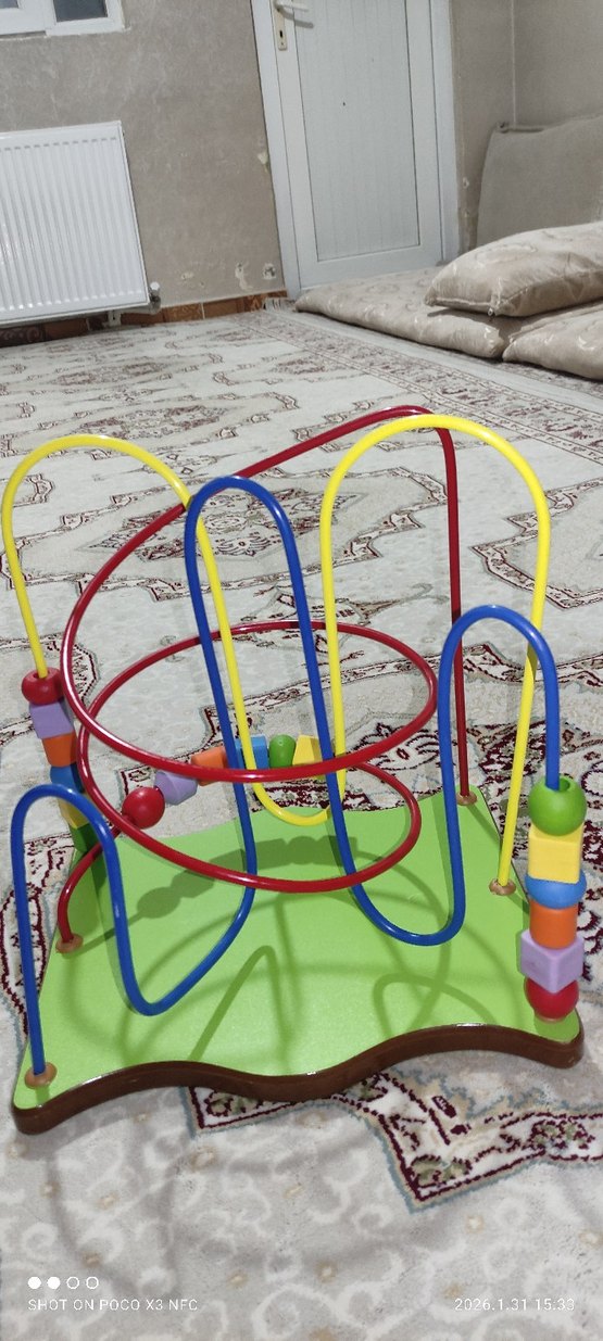 Renkli Eğitici Oyuncak Ahşap Boncuk Labirenti - Görsel 2