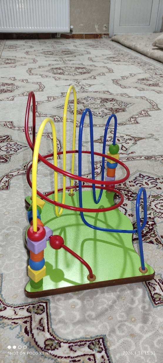 Renkli Eğitici Oyuncak Ahşap Boncuk Labirenti - Görsel 3