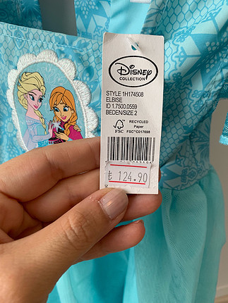 Diğer Disney Elsa Elbise 2 Yaş etiketli