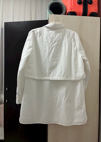Suud Collection Düğmeli Beyaz Midi Kadın Gömlek