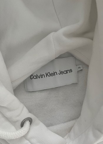 xl Beden Calvin Klein Beyaz Kapüşonlu Sweatshirt