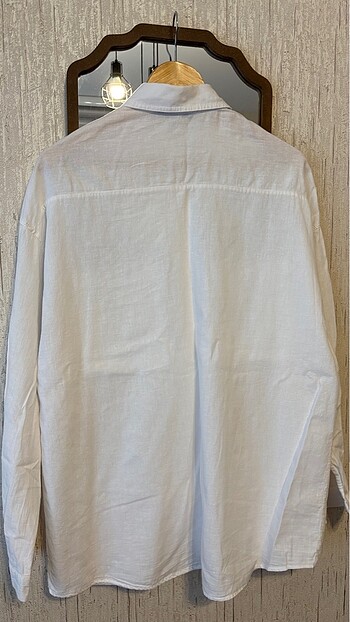 xl Beden beyaz Renk Keten oversize gömlek