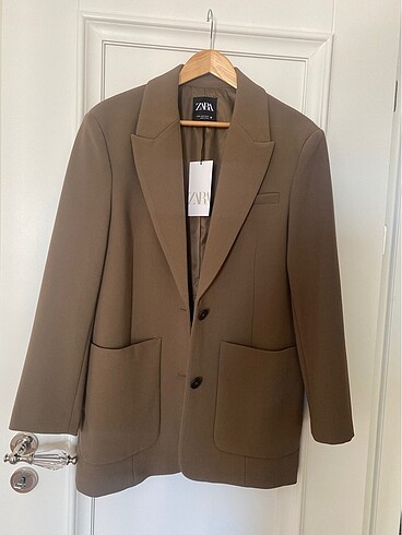 Zara Zara Uzun Haki Blazer Ceket