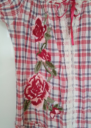 Nakışlı, çiçek işlemeli elbise - Görsel 7