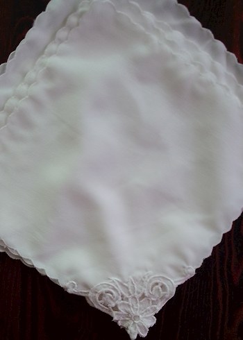 Nakışlı Beyaz 10 adet peçete örtü - Görsel 3