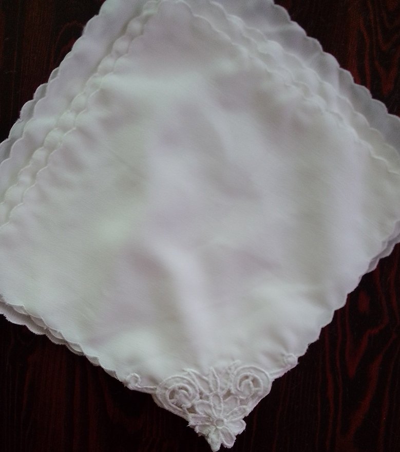 Nakışlı Beyaz 10 adet peçete örtü - Görsel 3