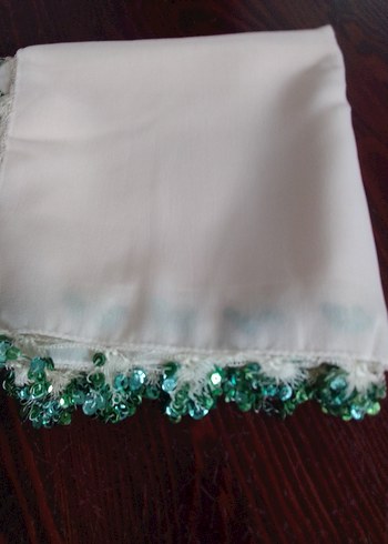 pul oyalı tülbent krep kumaş - Görsel 7