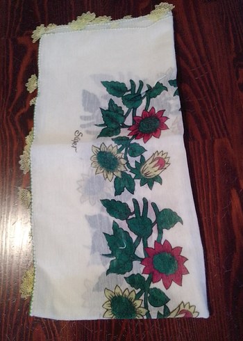 Dantel Kenarlı Vintage Kadın Fular - Görsel 4