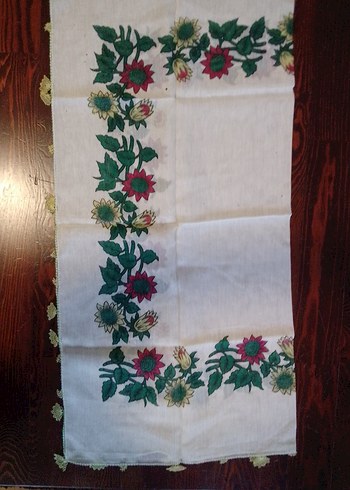 Dantel Kenarlı Vintage Kadın Fular - Görsel 5