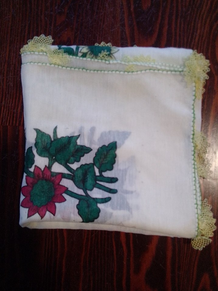 Dantel Kenarlı Vintage Kadın Fular - Görsel 3