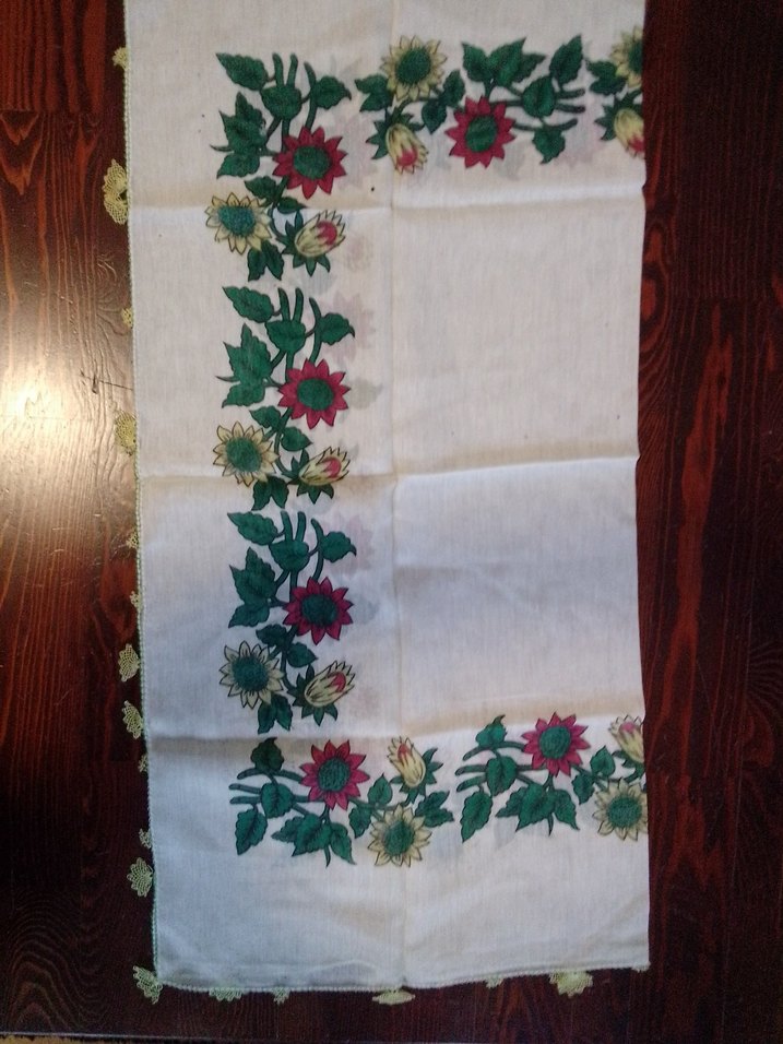 Dantel Kenarlı Vintage Kadın Fular - Görsel 5