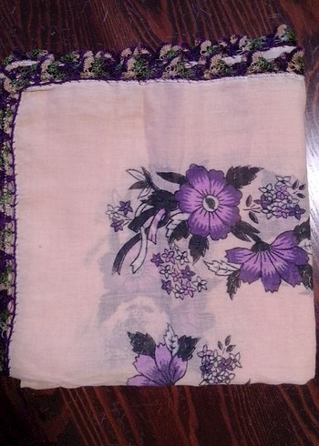 Mor Dantel Detaylı Kadın Eşarp - Görsel 5