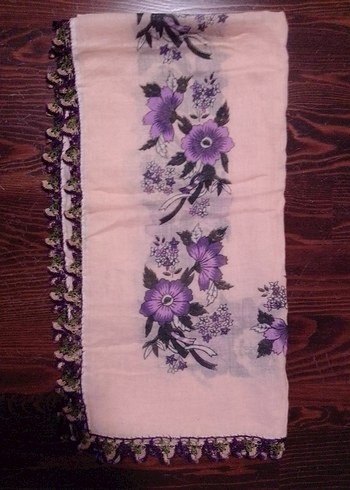 Mor Dantel Detaylı Kadın Eşarp - Görsel 6